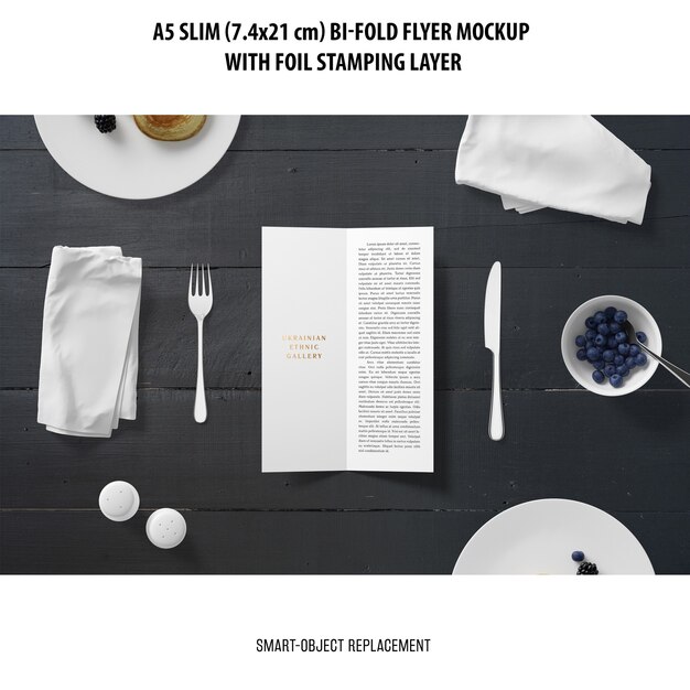 a5 slim bi-fold flyer mockup