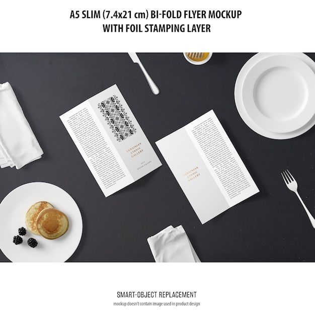 a5 slim bi-fold flyer mockup