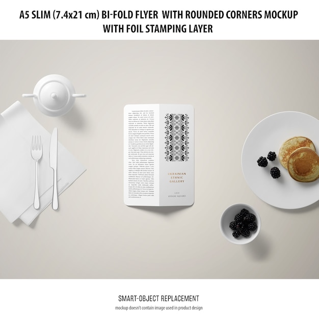 a5 slim bi-fold flyer mockup