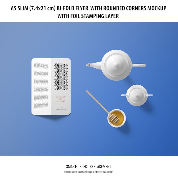 a5 slim bi-fold flyer mockup