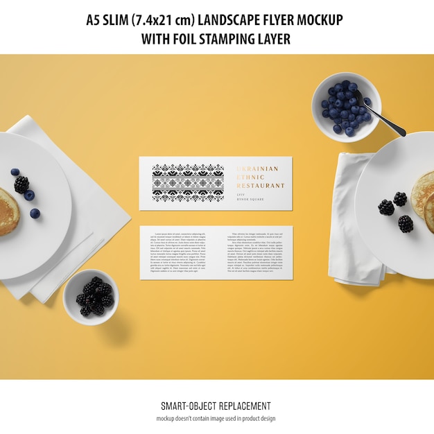 a5 slim landscape flyer mockup