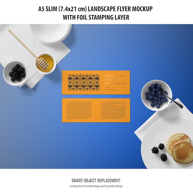 a5 slim landscape flyer mockup