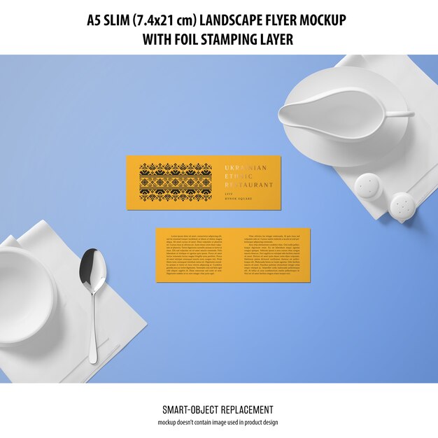 A5 Slim Landscape Flyer Mockup
