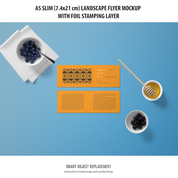 a5 slim landscape flyer mockup