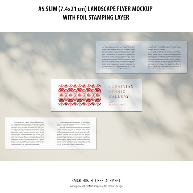 A5 Slim Landscape Flyer Mockup