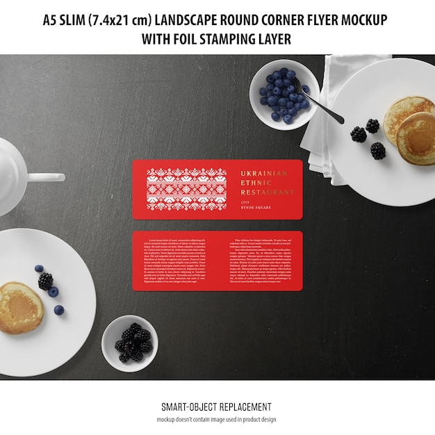 A5 Slim Landscape Flyer Mockup