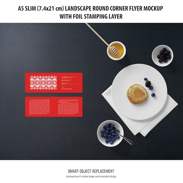 A5 Slim Landscape Flyer Mockup