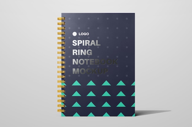 PSD a5 spiraal ring binder notebook realistische mockup sjabloon