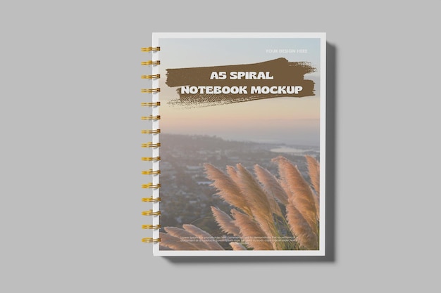 a5 spiraalvormige notitieboek mockup