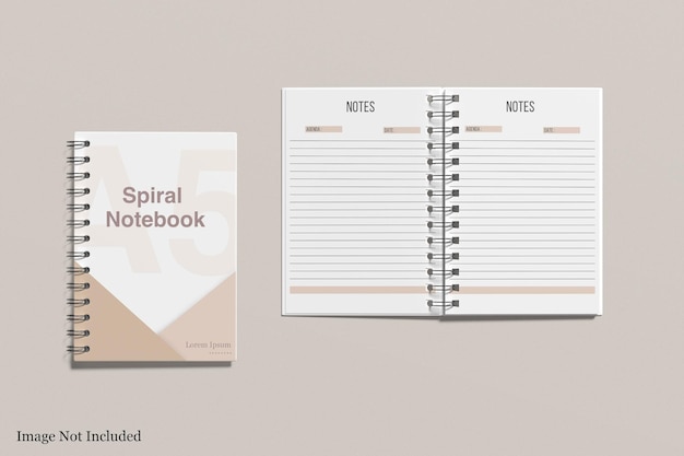 PSD a5 spiral mockup