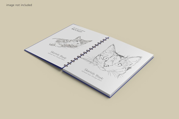 PSD a5 spiral notebook mockup design