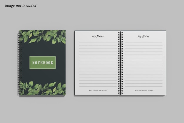 PSD a5 spiral notebook mockup