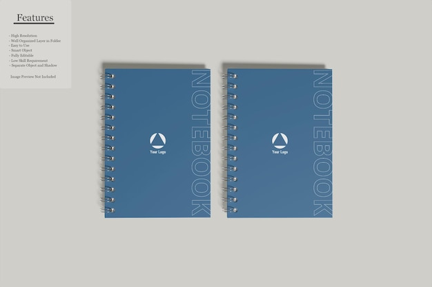 A5 spiral notebook mockup