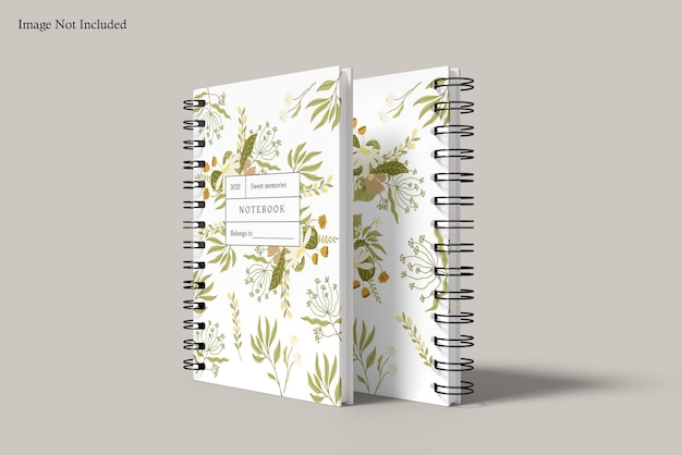 PSD a5 spiral notebook mockup