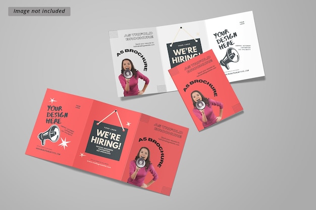 A5 trifold brochure mockup