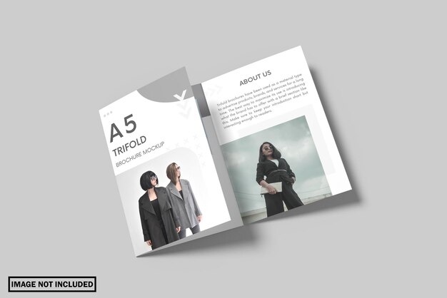 A5 trifold brochure mockup