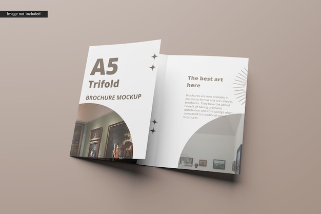 A5 trifold brochure mockup