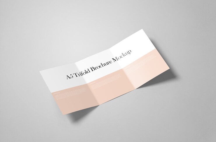 PSD a5 trifold mockup