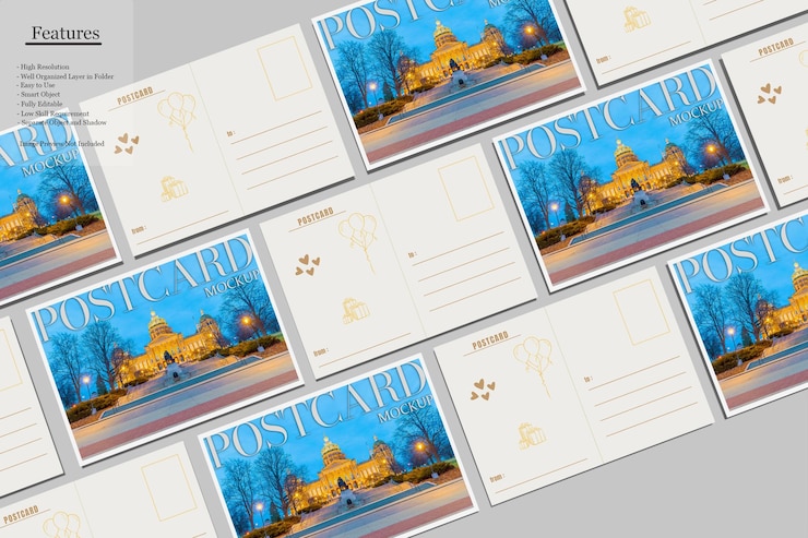 PSD a6 briefkaartmodel