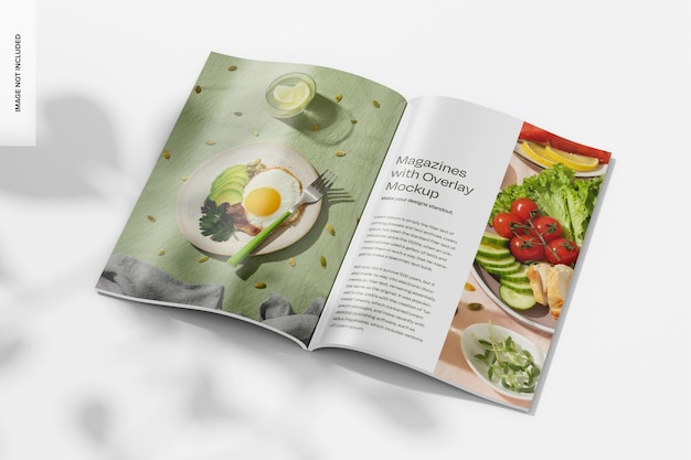 A6 catalogus met overlay mockup geopend