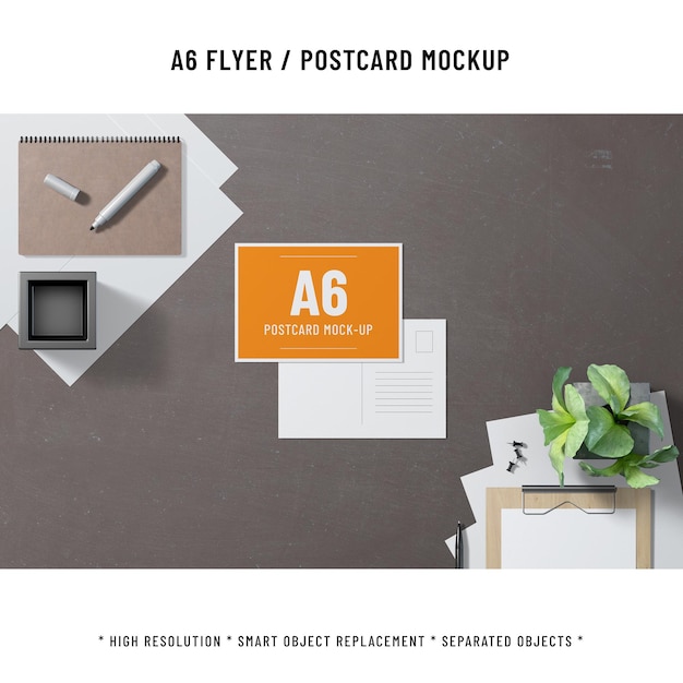 A6 landscape flyer mockup