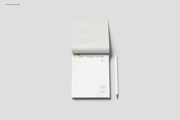 PSD a6 notepad mockup