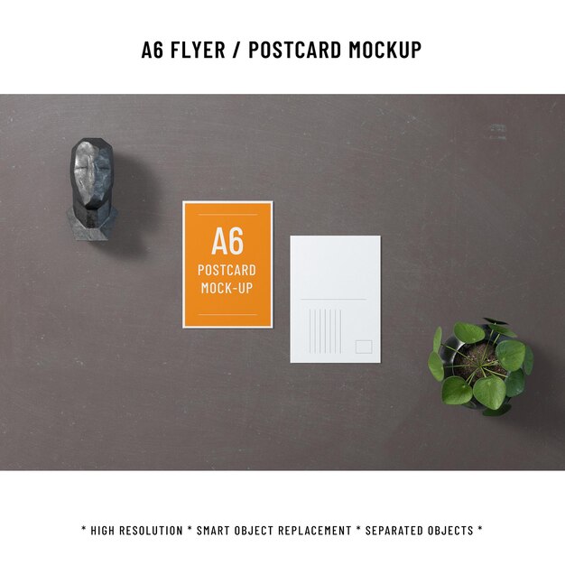 PSD mockup di cartolina verticale a6