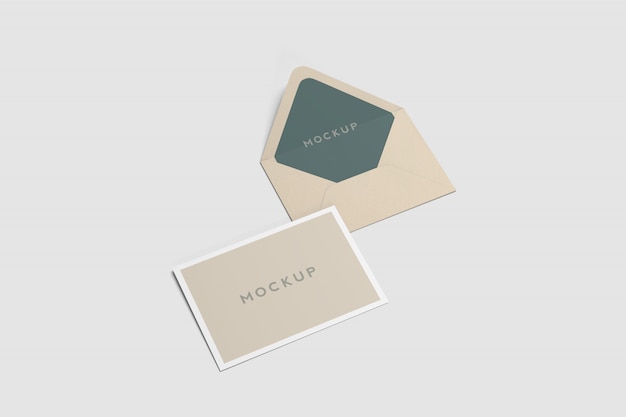 A6 Postcard and Envelope Mockup