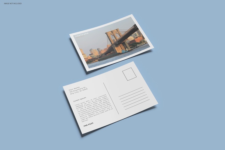 PSD a6 postcard mockup
