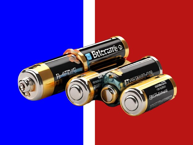 PSD aa batteries closeup on white background