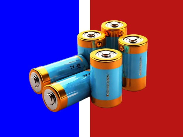 PSD aa batteries closeup on white background