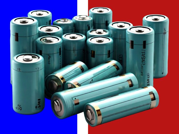 PSD aa batterie da vicino su sfondo bianco