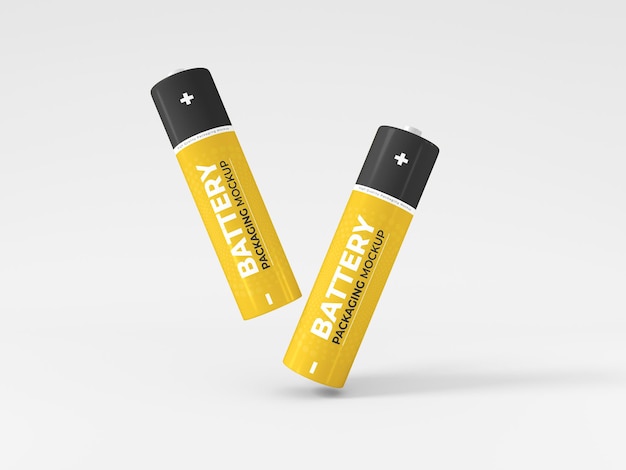 Aa battery packaging mockup