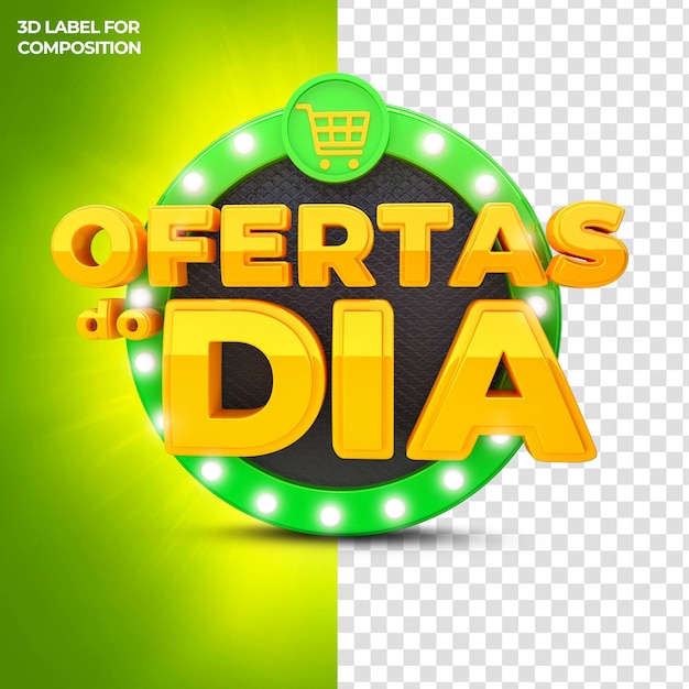 aanbiedingen van de dag 3D-label met lichten voor Braziliaanse campagnes