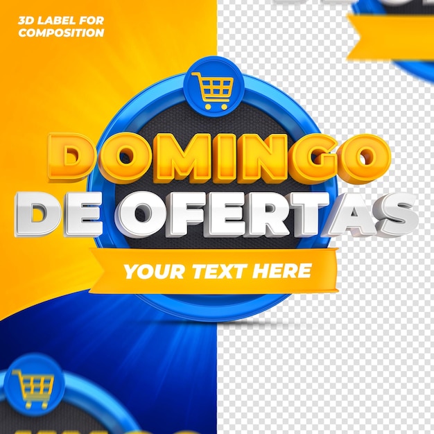 aanbiedingen van de dag met blauw podium voor Braziliaanse campagnes 3d render