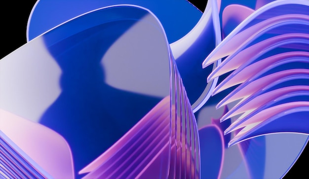 Aangenaam 3D-rendering van abstracte iriserende glazen achtergrond gemaakt met 3D-software
