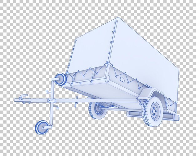 Aanhangwagen op transparante achtergrond 3d-rendering illustratie