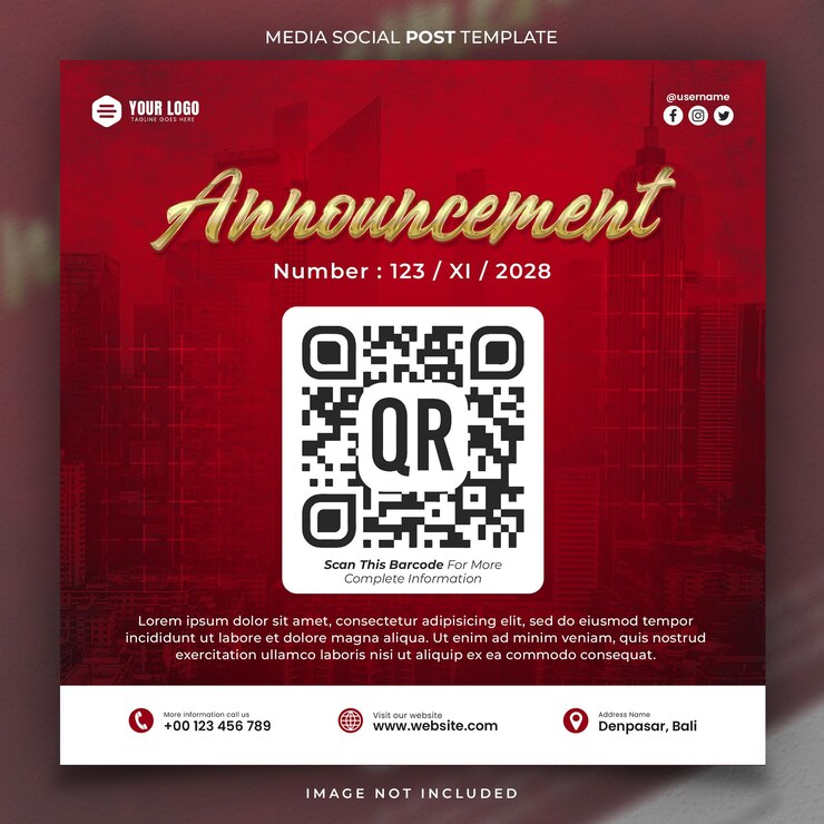 PSD aanmelding of kennisgeving advertentie media social post template