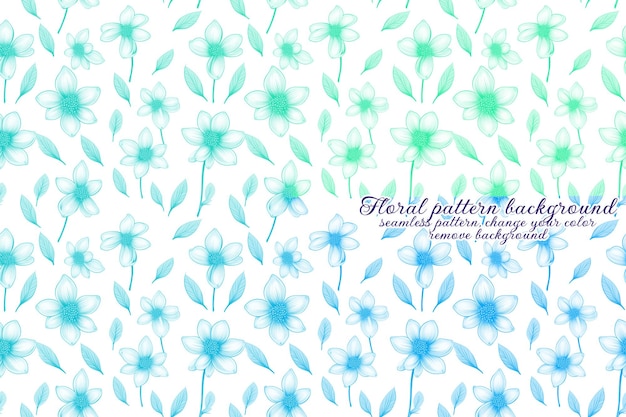 Aanpasbaar bloemenpatroon met blauwe en lavendelkleurige tinten