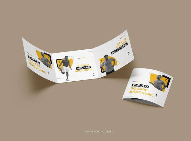 Aanpasbare vierkante Trifold brochure mockup om uw des te presenteren.