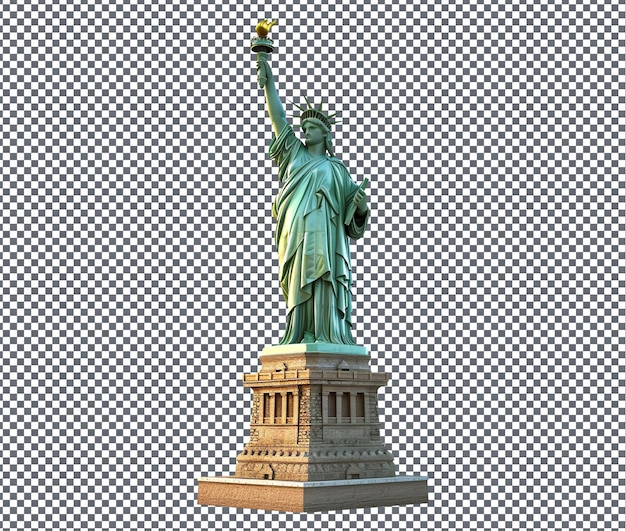 Aantrekkelijk model van het Vrijheidsbeeld geïsoleerd op een doorzichtige achtergrond