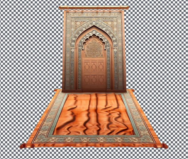 PSD aantrekkelijke ramadan prayer mat 3d-model geïsoleerd op transparante achtergrond