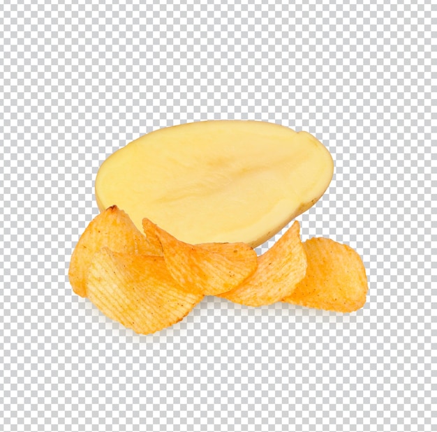Aardappelen en chips geïsoleerd Premium PSD