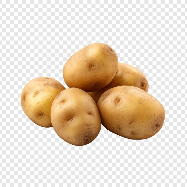 PSD aardappelen gekookt in klei geïsoleerd op transparante achtergrond