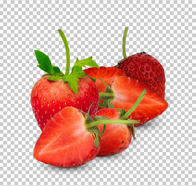 Aardbei geïsoleerd op witte achtergrond Clipping Path