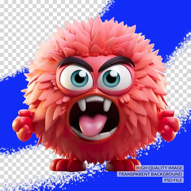 Aardbeien cartoon mascotte 3d png clipart transparante geïsoleerde achtergrond