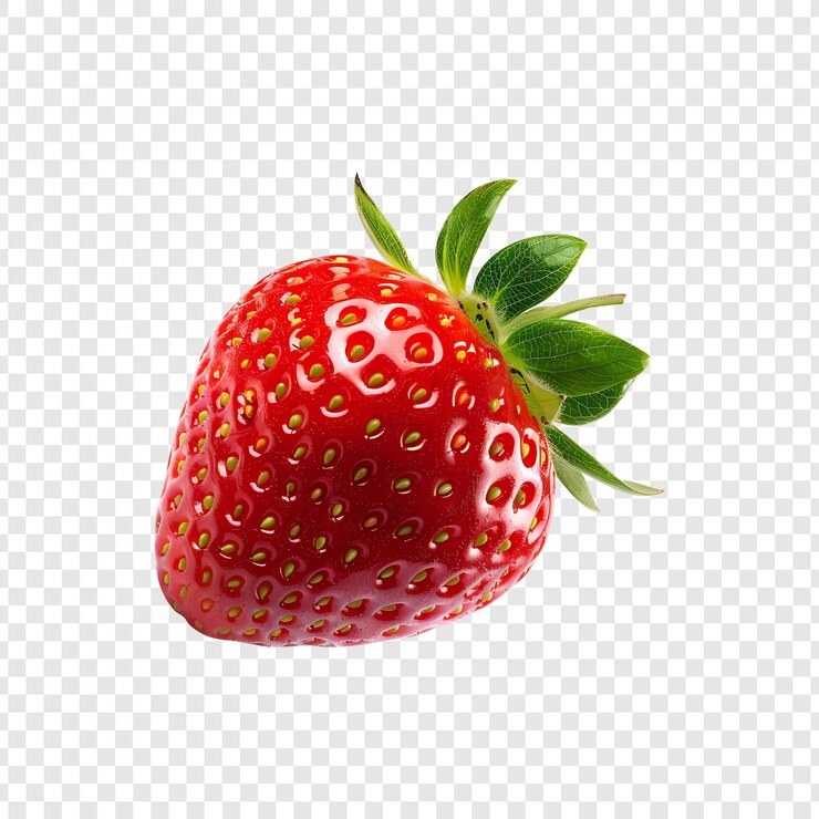 PSD aardbeien geïsoleerd op doorzichtige achtergrond