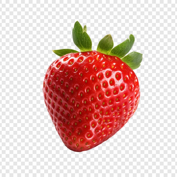 PSD aardbeien geïsoleerd op transparante achtergrond