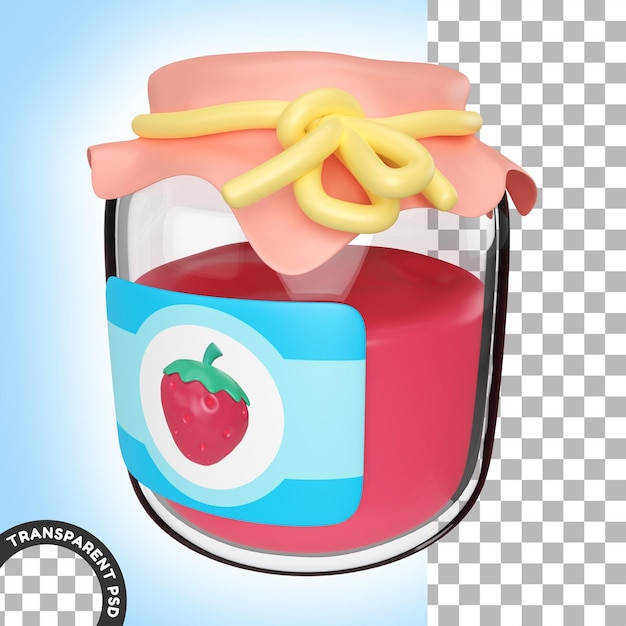 Aardbeienjam 3d illustratie icon