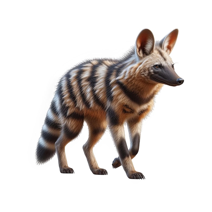 PSD aardwolf isolated on transparent background